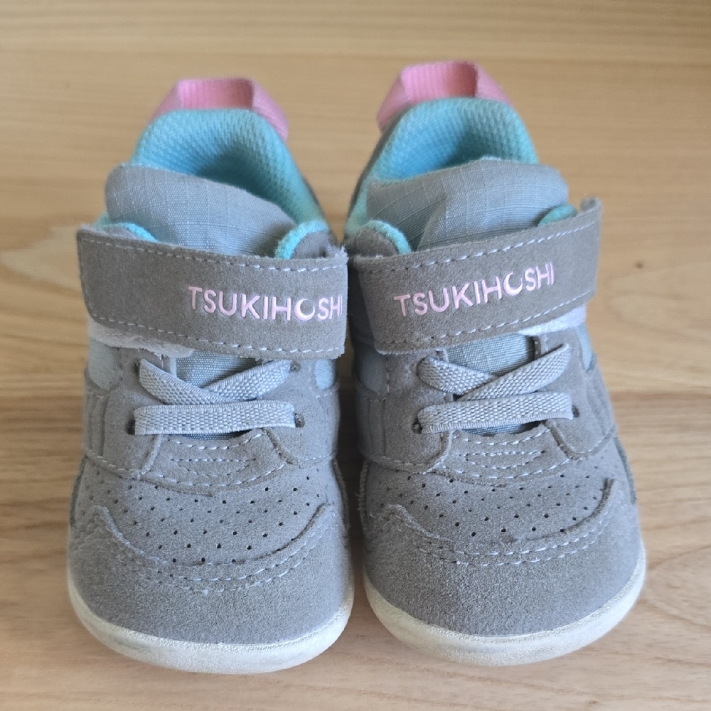 Tsukihoshi Gray Sneakers with Pink & Light Blue Accents